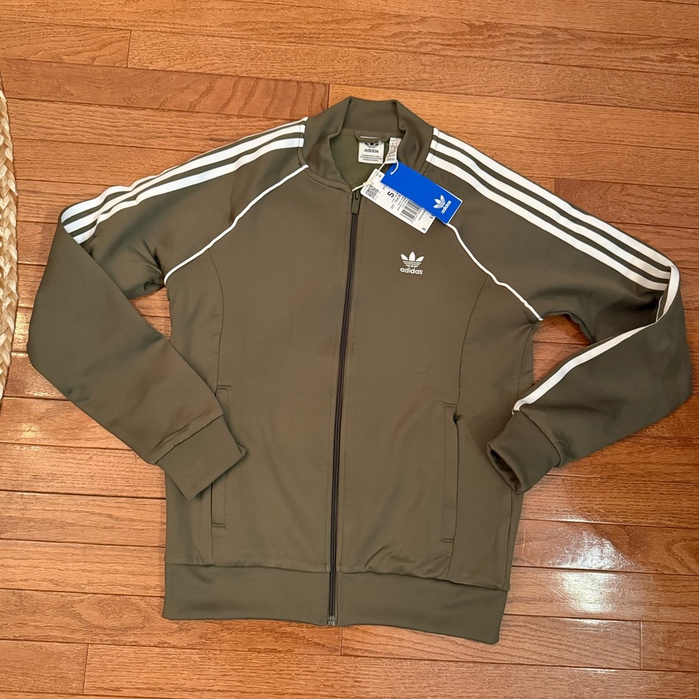 adidas olive 🫒 track jacket size small NWT